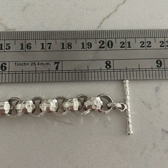 Silpada Hammered Sterling Silver Rolo Link Bracelet B1610 - Picture 10 of 11
